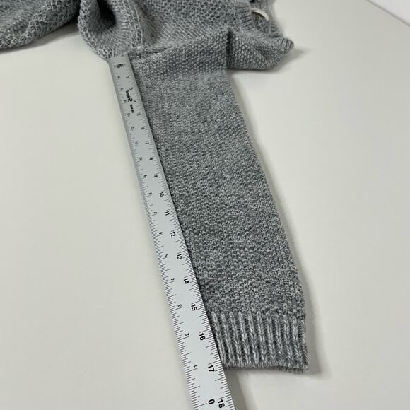 So Perfect Long Sleeve Crew Neck Curved Hem Ribbed Knit Pullover Sweater Gray L - Picture 10 of 10